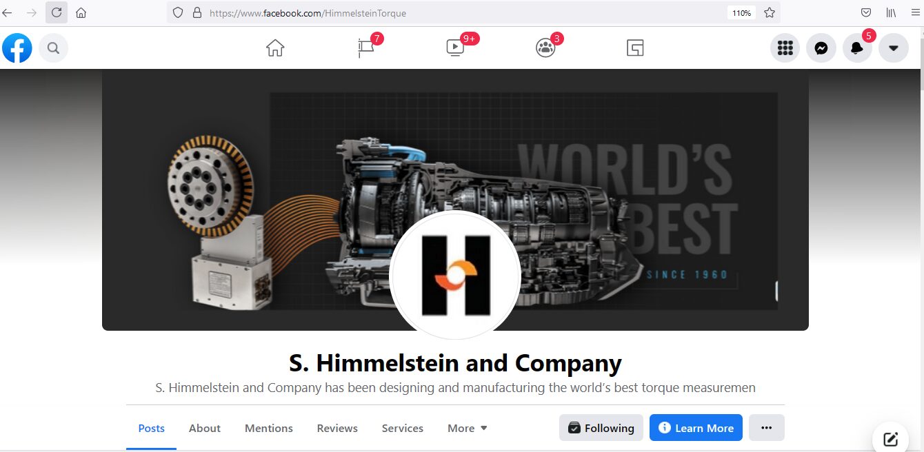 Screenshot of the Facebook page of S. Himmelstein and Company